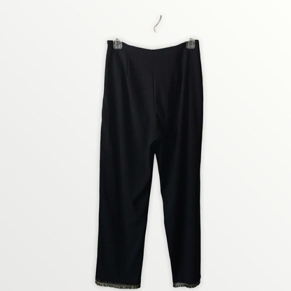 CLIO Women’s Black Trousers with Lovely Beading in the Hems - Picture 2 of 10